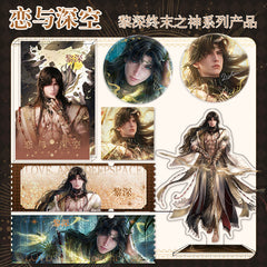 Love and DeepSpace Zayne End of God Series - Acrylic Sandwich Standee, Art Card, Quicksand Keychain