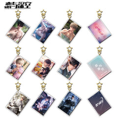 Love and DeepSpace Card Golden Star Buckle - Zayne, Rafayel, Xavier Acrylic Game Merchandise Charm