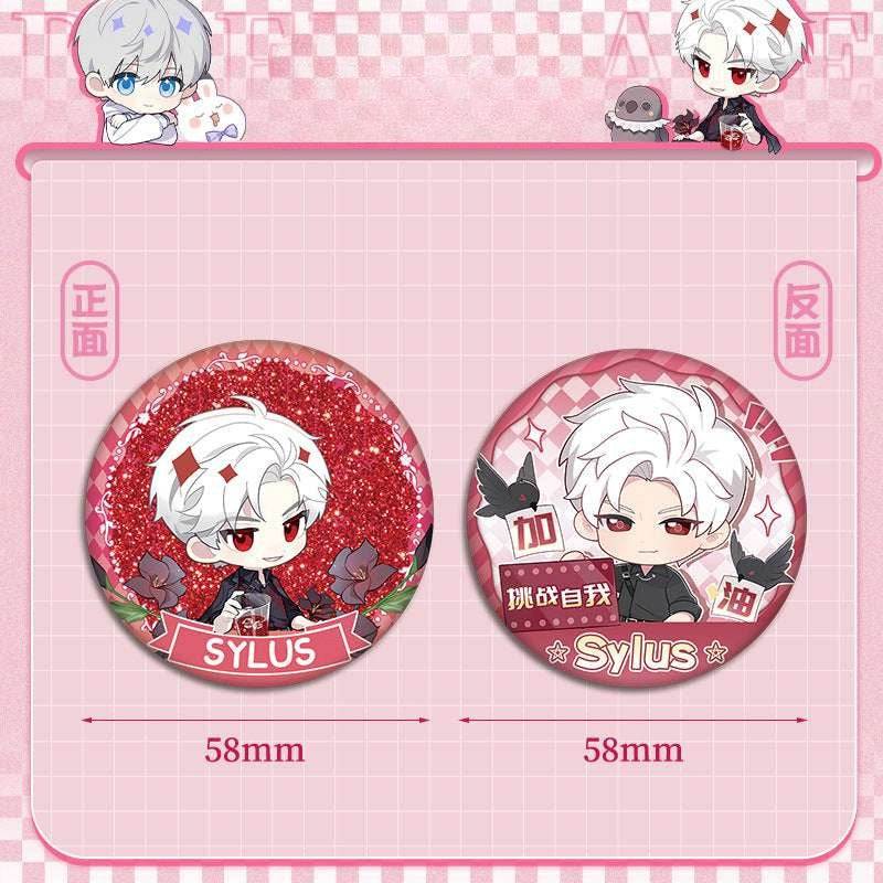 LaDS Flow Sand Mahjong Badge - Full Double-Sided Pattern 58mm Doujin Acrylic Merchandise - merrys