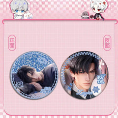 LaDS Flow Sand Mahjong Badge - Full Double-Sided Pattern 58mm Doujin Acrylic Merchandise - merrys