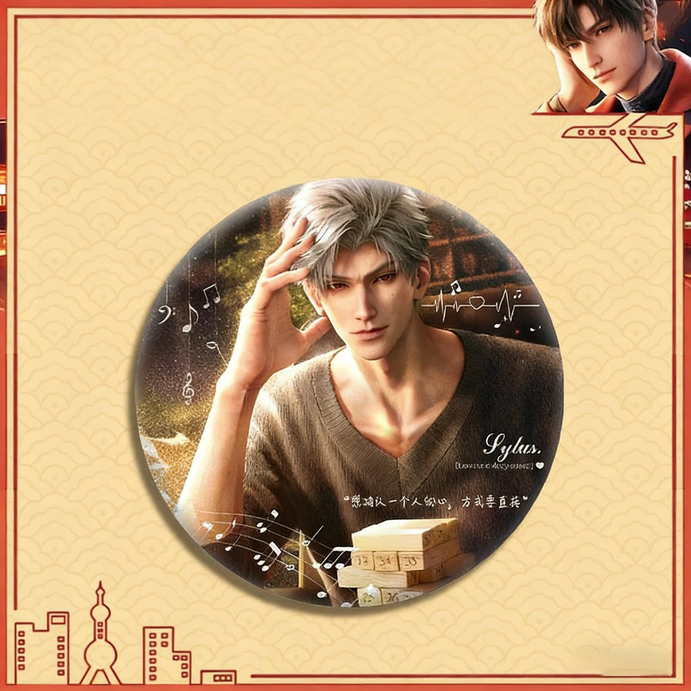 LaDS Double Flash Badge 165-186 - Silver Foil Plain Surface Diameter 75mm 58mm Tinplate Anime Badge - merrys