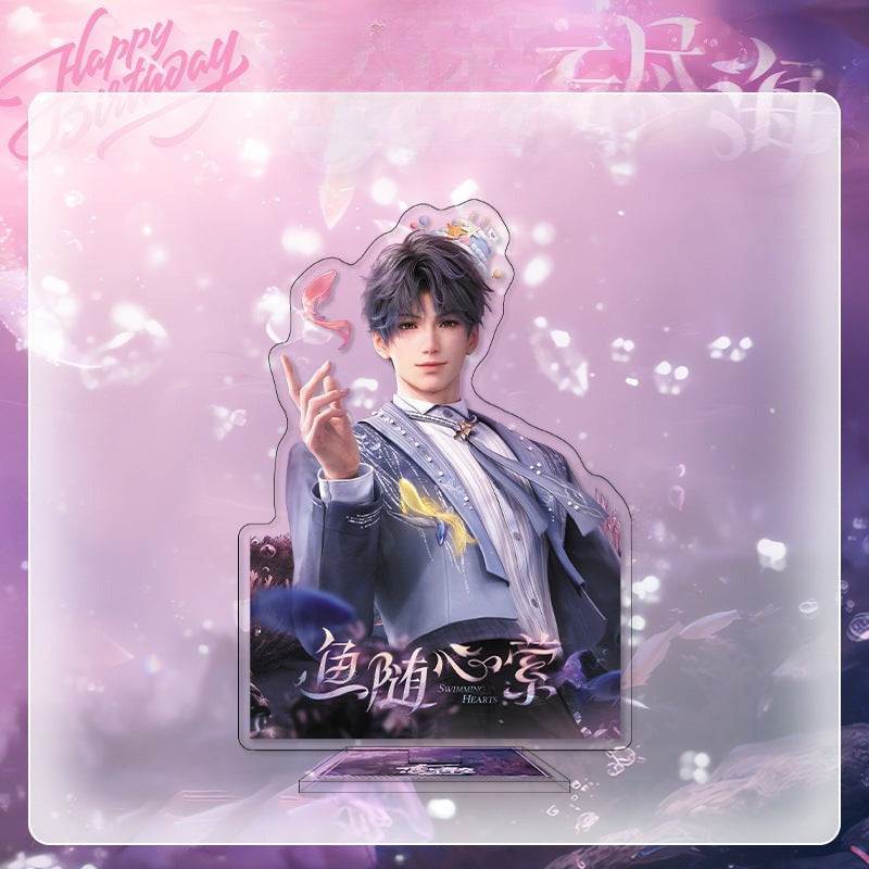 LaDS Rafayel Birthday Series Co-branded Combo Set - Double Flash Badge, Standee Anime Game Merchandise Gift - merrys