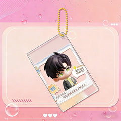 LaDS Golden Beaded Chain Clear Card Keychain 159-162 - Double-Sided Sandwich Anime Game Acrylic Merchandise - merrys