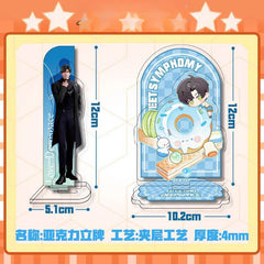 LaDS 12cm Double-Sided Insert Standee - Anime Acrylic Desktop Decoration, Sandwich Craft, Combined Illustration - merrys
