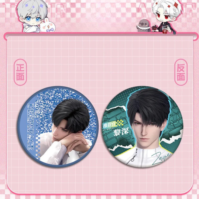 LaDS Flow Sand Mahjong Badge - Full Double-Sided Pattern 58mm Doujin Acrylic Merchandise - merrys