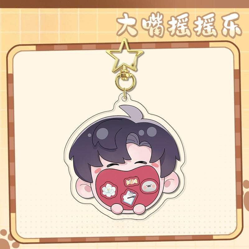 LaDS Original Chibi Big Mouth Shaker Keychain Double-Sided Pattern Creative Acrylic Merchandise Charm - merrys