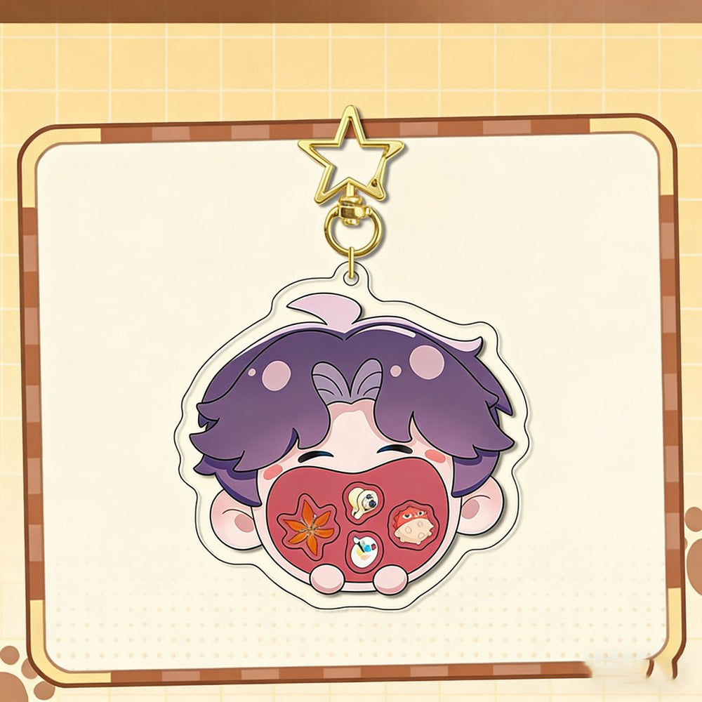 LaDS Original Chibi Big Mouth Shaker Keychain Double-Sided Pattern Creative Acrylic Merchandise Charm - merrys