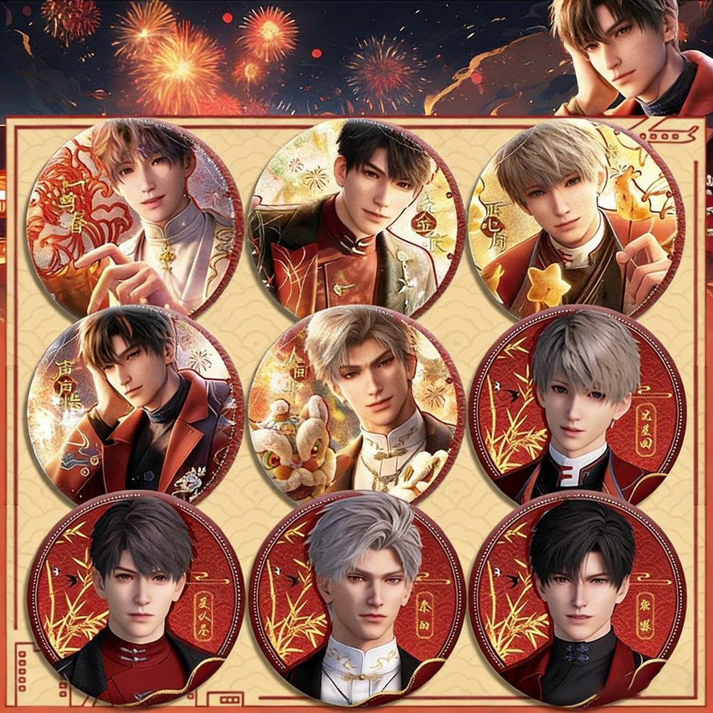 LaDS Double Flash Badge 165-186 - Silver Foil Plain Surface Diameter 75mm 58mm Tinplate Anime Badge - merrys