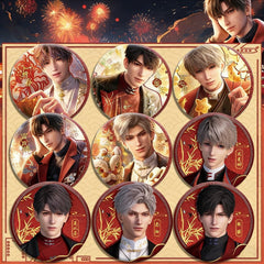 LaDS Double Flash Badge 165-186 - Silver Foil Plain Surface Diameter 75mm 58mm Tinplate Anime Badge - merrys