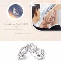 Lads High-End Custom 999 Fine Silver Beloved Journey Wedding Ring