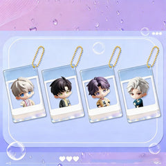 LaDS Golden Beaded Chain Clear Card Keychain 159-162 - Double-Sided Sandwich Anime Game Acrylic Merchandise - merrys