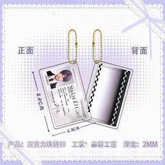 LaDS Golden Beaded Chain Clear Card Keychain 13-17 - Double-Sided Sandwich Anime Game Acrylic Merchandise - merrys