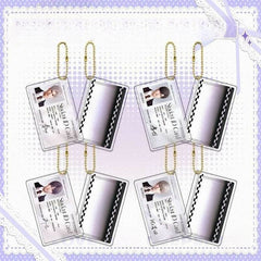 LaDS Golden Beaded Chain Clear Card Keychain 13-17 - Double-Sided Sandwich Anime Game Acrylic Merchandise - merrys