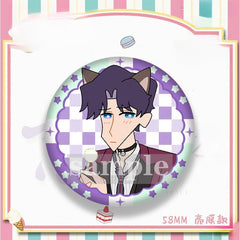 Crayon Shin-chan & Lads Collaboration Badge 58mm - Xavier & Rafayel