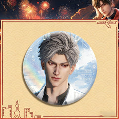 LaDS Double Flash Badge 165-186 - Silver Foil Plain Surface Diameter 75mm 58mm Tinplate Anime Badge - merrys