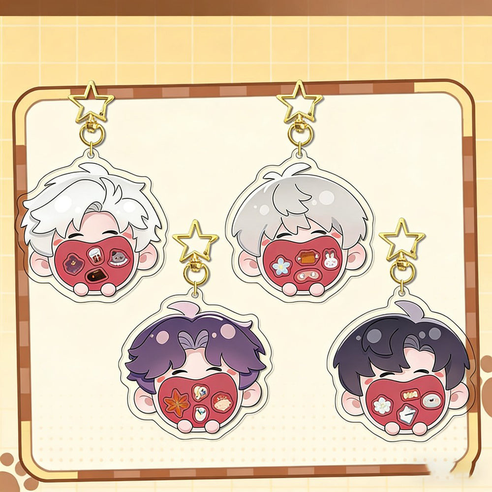 LaDS Original Chibi Big Mouth Shaker Keychain Double-Sided Pattern Creative Acrylic Merchandise Charm - merrys