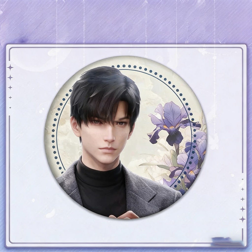 LaDS Collab Series Double Flash Badge - Silver Foil Holographic Plain Surface Tinplate 58/75mm - merrys