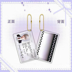 LaDS Golden Beaded Chain Clear Card Keychain 13-17 - Double-Sided Sandwich Anime Game Acrylic Merchandise - merrys