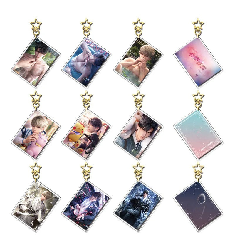 LaDS Card Golden Star Buckle - Zayne, Rafayel, Xavier Acrylic Game Merchandise Charm - merrys