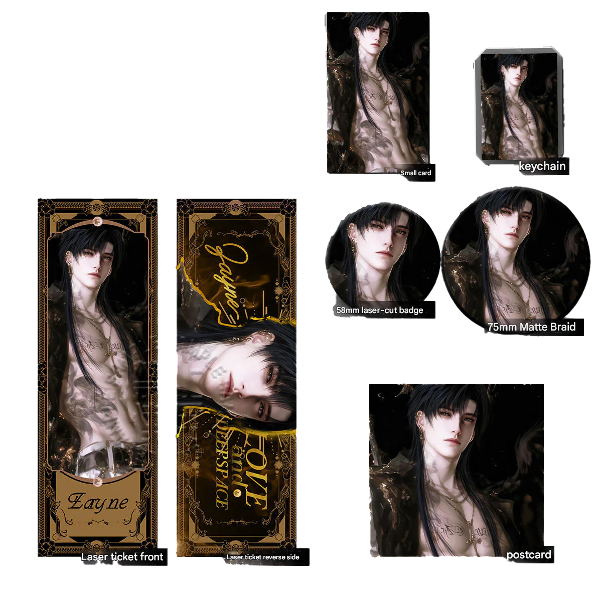 Artist-Authorized Lads Zayne Holographic Laser Badge - Anime Fan-Made Collectible Pin