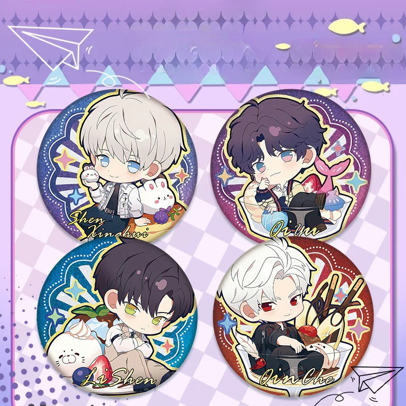 LaDS Double Flash Badge 123-126 - PET Material 75mm 58mm Tinplate Anime Merchandise - merrys