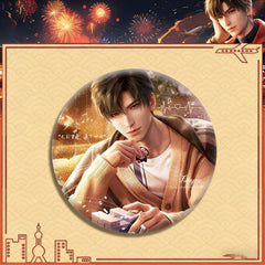 LaDS Double Flash Badge 165-186 - Silver Foil Plain Surface Diameter 75mm 58mm Tinplate Anime Badge - merrys