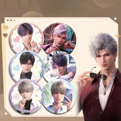 LaDS Collab Series Double Flash Badge - Silver Foil Dots Holographic Plain Surface Tinplate 58/75mm - merrys