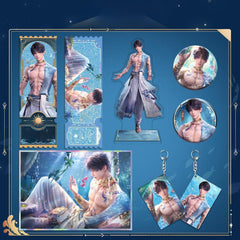 LaDS Rafayel God of Tides Echoes of the Sea Breeze - Acrylic Standee, Art Card, Double Flash Badge, Quicksand Merchandise - merrys