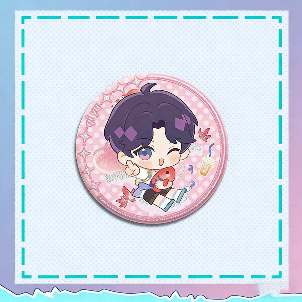 LaDS Collab Series PET Double Flash Badge - Tinplate 58/75mm Anime Game Merch - merrys