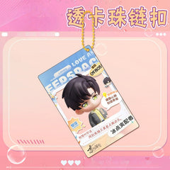 LaDS Collab Series Clear Card Beaded Chain Charm - Double-Sided Sandwich Acrylic Anime Game Merch - merrys