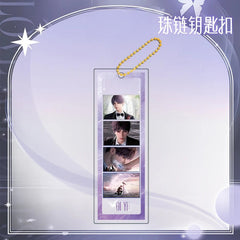 LaDS Long Keychain - Electroplated Golden Beaded Chain Clasp, Anime Acrylic Charm - merrys