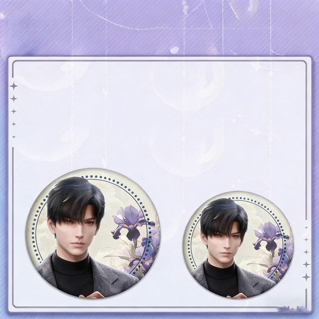 LaDS Collab Series Double Flash Badge - Silver Foil Holographic Plain Surface Tinplate 58/75mm - merrys