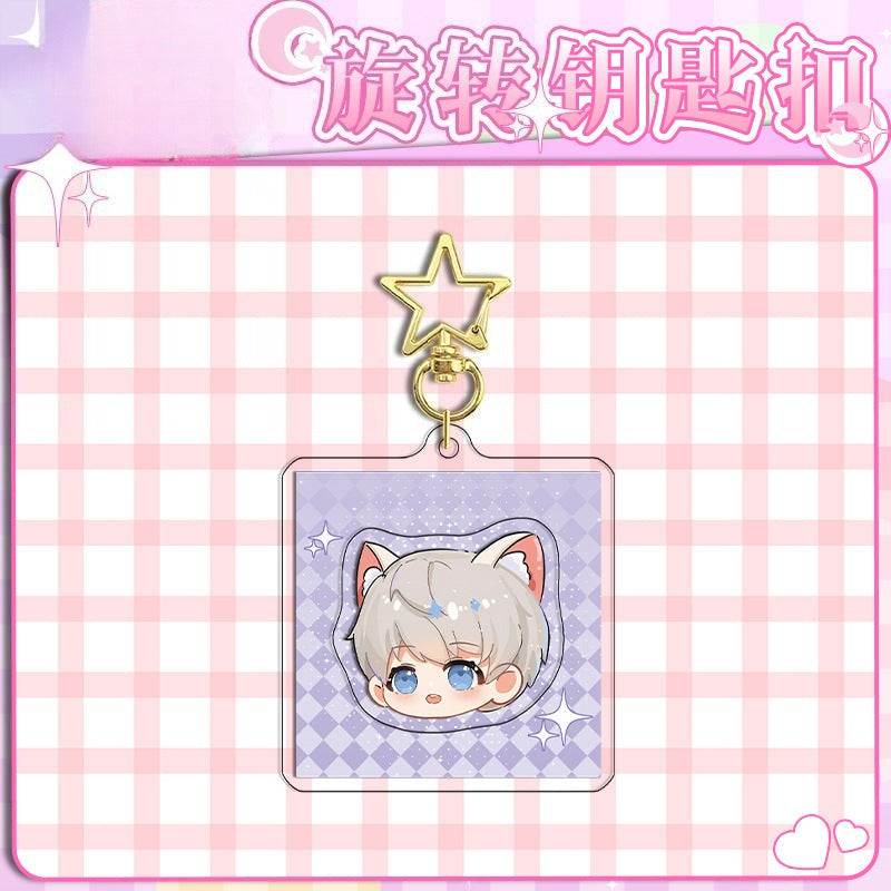 LaDS Rotating Golden Star Keychain 11-25 Sandwich Craft Double-Sided High-Definition Anime Acrylic Charm - merrys