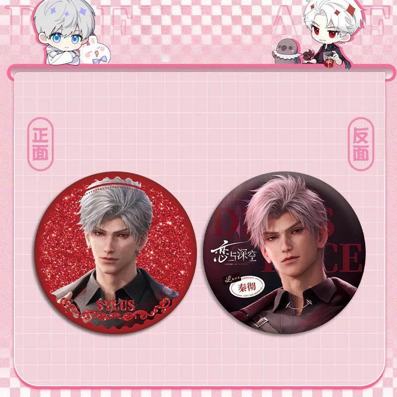 LaDS Flow Sand Mahjong Badge - Full Double-Sided Pattern 58mm Doujin Acrylic Merchandise - merrys