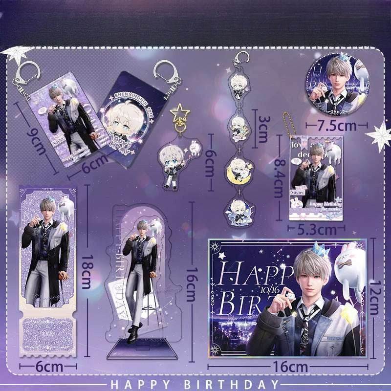 Xavier 2025 Birthday Series Merchandise - Combo Set of Sandwich Standee, Double Flash Badge, Art Card, Keychain - merrys