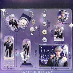 Xavier 2025 Birthday Series Merchandise - Combo Set of Sandwich Standee, Double Flash Badge, Art Card, Keychain - merrys