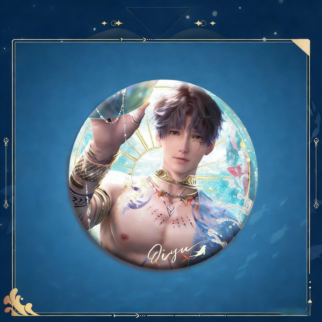 LaDS Rafayel God of Tides Echoes of the Sea Breeze - Acrylic Standee, Art Card, Double Flash Badge, Quicksand Merchandise - merrys