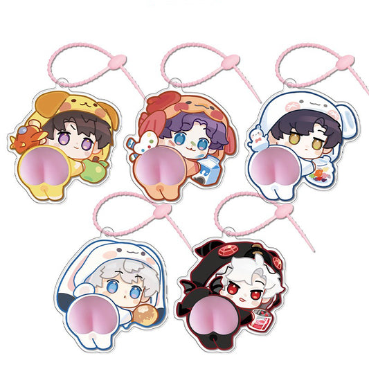 Original Fan Art Lads Chibi Squishy Acrylic Keychain & Backpack Charm