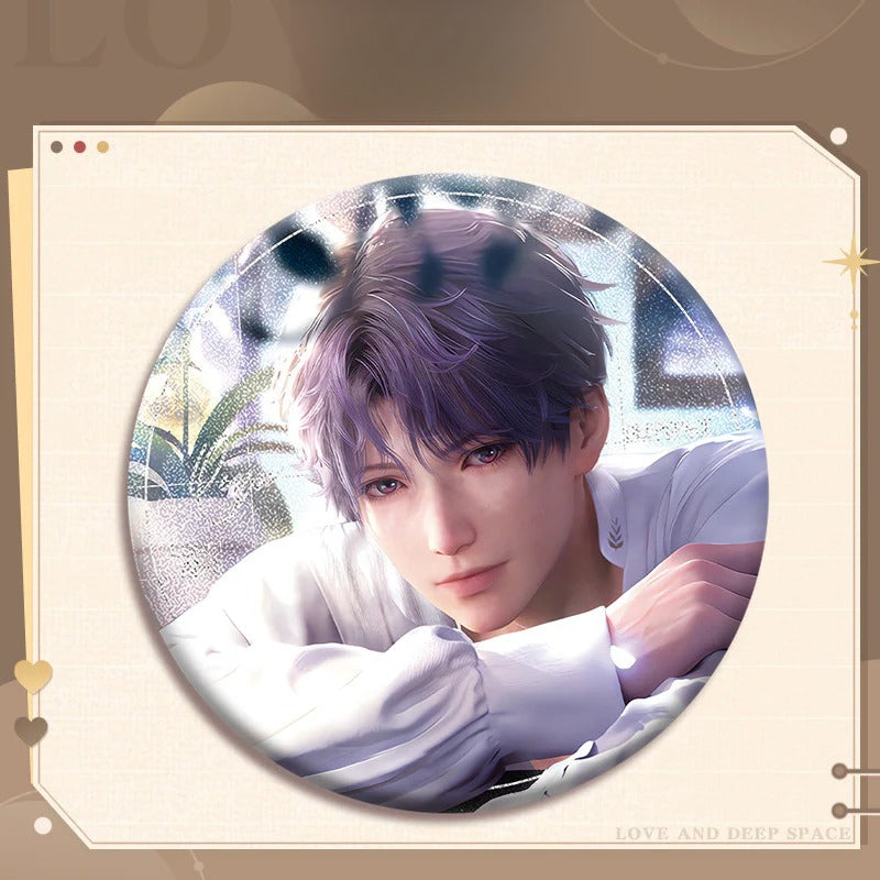 LaDS Collab Series Double Flash Badge - Silver Foil Dots Holographic Plain Surface Tinplate 58/75mm - merrys