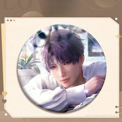 LaDS Collab Series Double Flash Badge - Silver Foil Dots Holographic Plain Surface Tinplate 58/75mm - merrys