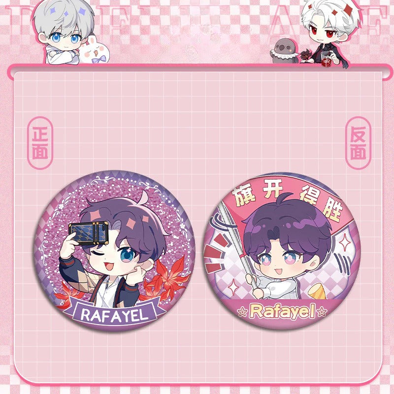 LaDS Flow Sand Mahjong Badge - Full Double-Sided Pattern 58mm Doujin Acrylic Merchandise - merrys
