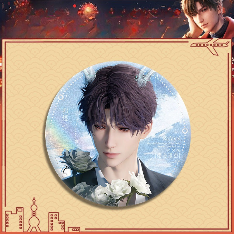 LaDS Double Flash Badge 143-196 - Diameter 75mm 58mm Tinplate Anime Merchandise - merrys