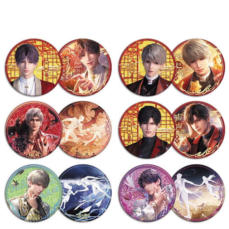 LaDS Flow Sand Mahjong Badge A21-A29 - Double-Sided Pattern Diameter 58mm Doujin Acrylic Merchandise - merrys