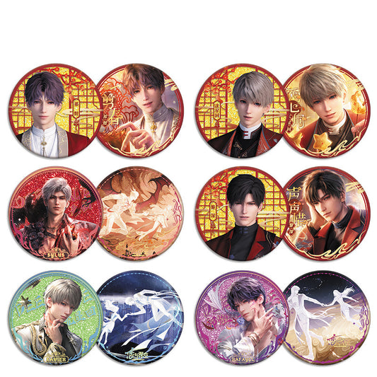 LaDS Flow Sand Mahjong Badge A21-A29 - Double-Sided Pattern Diameter 58mm Doujin Acrylic Merchandise - merrys