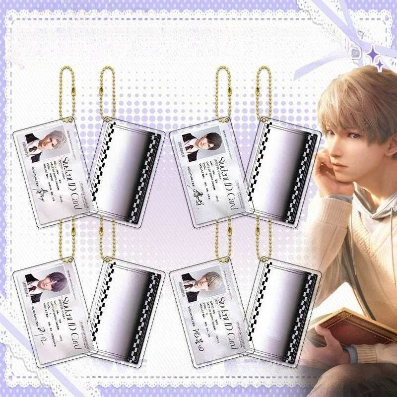LaDS Golden Beaded Chain Clear Card Keychain 13-17 - Double-Sided Sandwich Anime Game Acrylic Merchandise - merrys