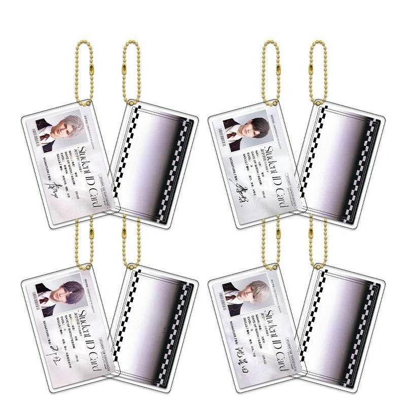 LaDS Golden Beaded Chain Clear Card Keychain 13-17 - Double-Sided Sandwich Anime Game Acrylic Merchandise - merrys