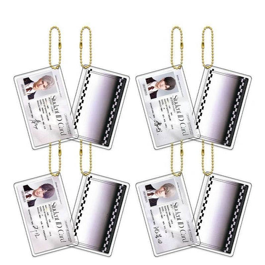 LaDS Golden Beaded Chain Clear Card Keychain 13-17 - Double-Sided Sandwich Anime Game Acrylic Merchandise - merrys