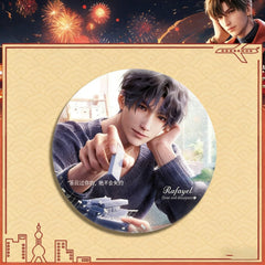 LaDS Double Flash Badge 165-186 - Silver Foil Plain Surface Diameter 75mm 58mm Tinplate Anime Badge - merrys