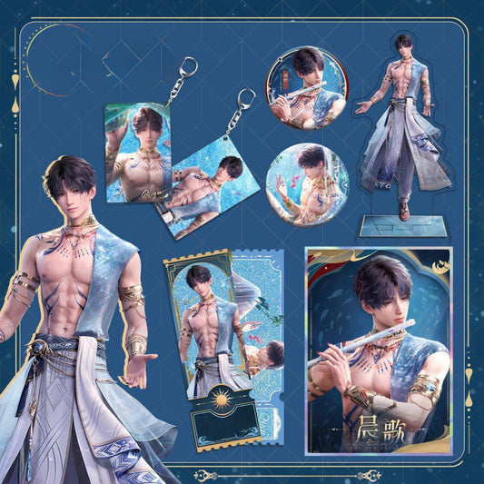 LaDS Rafayel God of Tides Echoes of the Sea Breeze - Acrylic Standee, Art Card, Double Flash Badge, Quicksand Merchandise - merrys