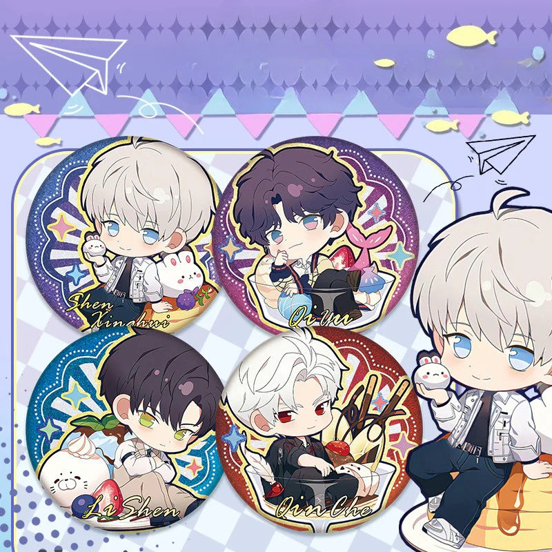 LaDS Double Flash Badge 123-126 - PET Material 75mm 58mm Tinplate Anime Merchandise - merrys